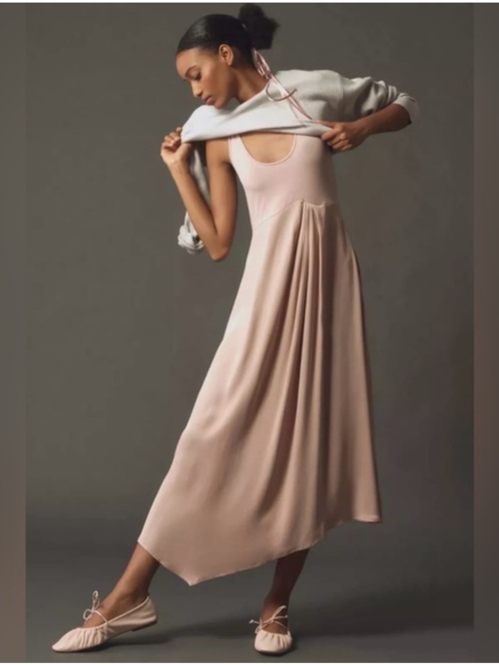 FREE PEOPLE Medium Pale Pink Blush Gemini Maxi Tank Dress Excellent Condition